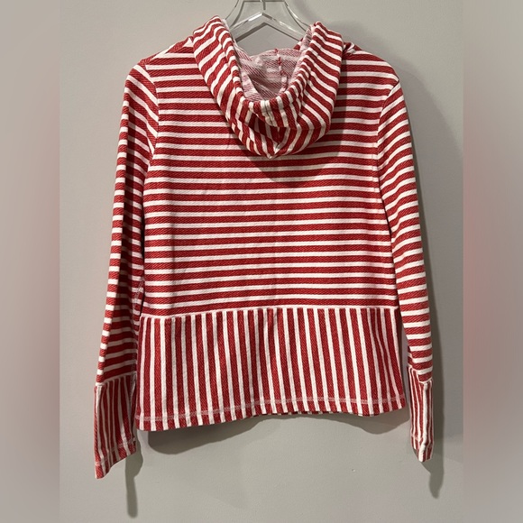 J. Crew Flip Striped Hoodie Sweatshirt Stripes Size Large Pockets - Picture 5 of 8